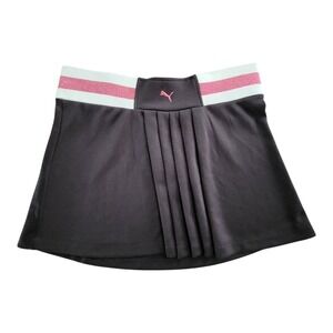 Puma Women's  Large Golf Black Pink Skirt Pull On Golf Tennis Sports Shimmer Fun